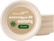 Piatti di bagasse da un uso (26cm) - Piatti di cartone grandi - Resistenti e rigidi - Imprigionanti liquidi - Biodegradabili e compostabili