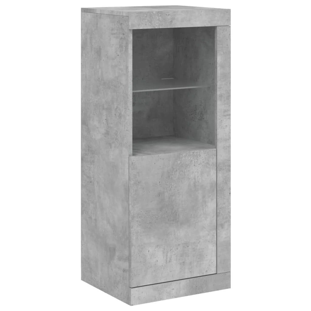 Buffet credenza cassettiera armadio mobile contenitore organizer per cucina soggiorno salotto con luci LED 3 pezzi legno ingegnerizzato grigio 02_0037221