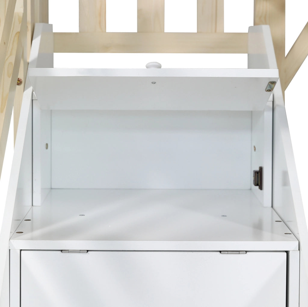 Letto a castello per bambini 90x200 cm con scala contenitore