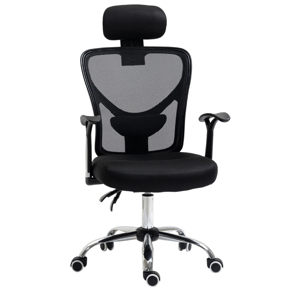 Sedia da Ufficio Girevole con Schienale Regolabile ¨C Minimal ¨C Nero, Rete, Regolazione Altezza