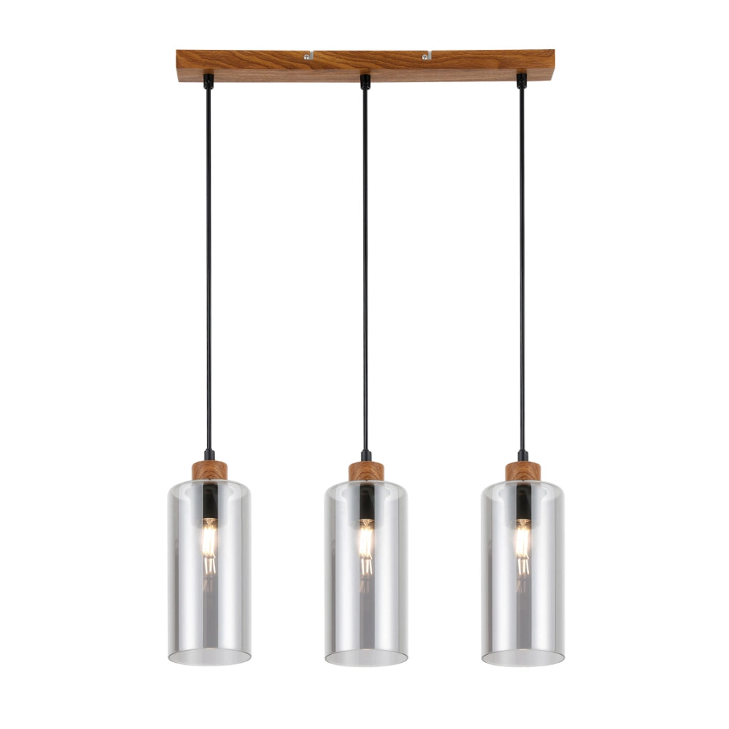 Lampada a sospensione NASTER Italux 3xE27 vetro fumé