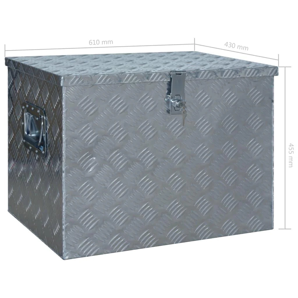 Scatola portaoggetti cassetta degli attrezzi scatola per rimorchio valigetta per il trasporto in officina 61 x 43 x 45,5 cm alluminio 02_0003202