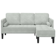 Set di Divano | Divano da soggiorno | Sofa con cuscino Grigio chiaro Poliestere