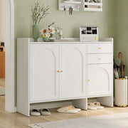 Scarpiera con 3 Ante e 2 Cassetti ¨C Xylo ¨C Bianco, Metallo, 120x90x35 cm