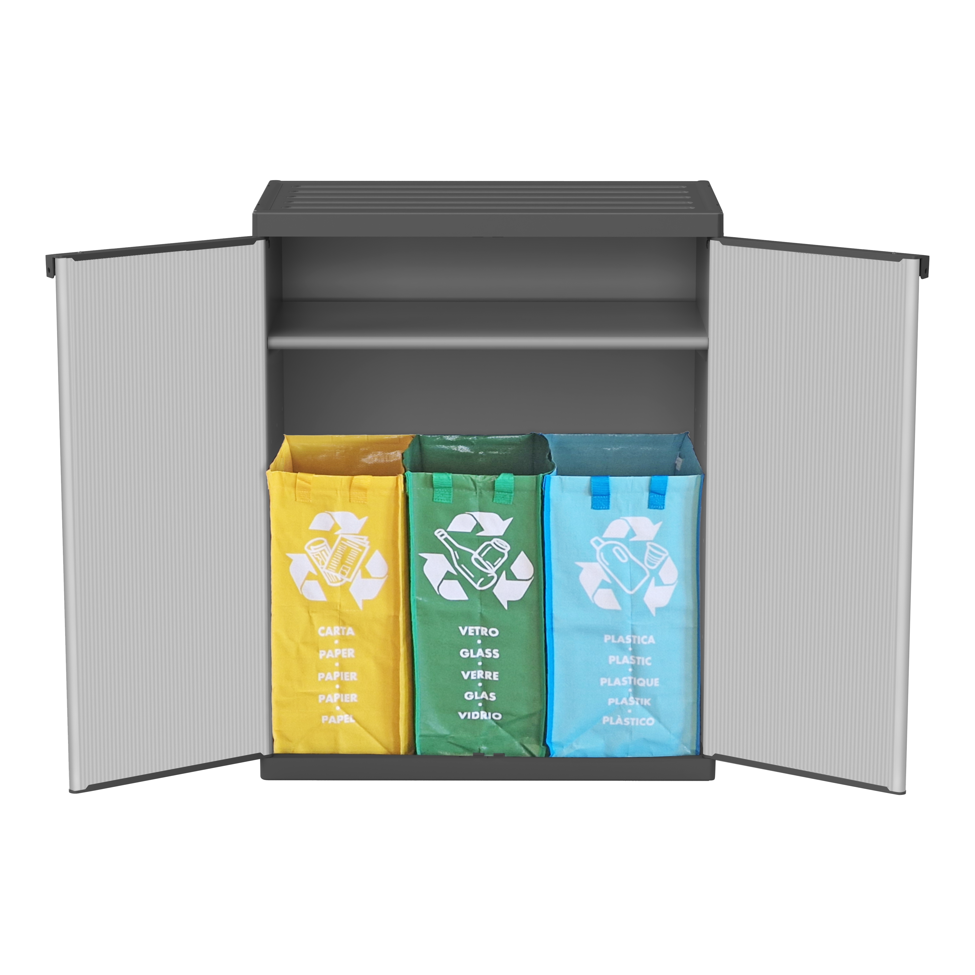 Armadietto per la raccolta differenziata (interno/esterno) 68x40xH85 cm