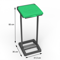 Portasacco-Portarifiuti Mono per raccolta differenziata 31,5x36xH80 cm
