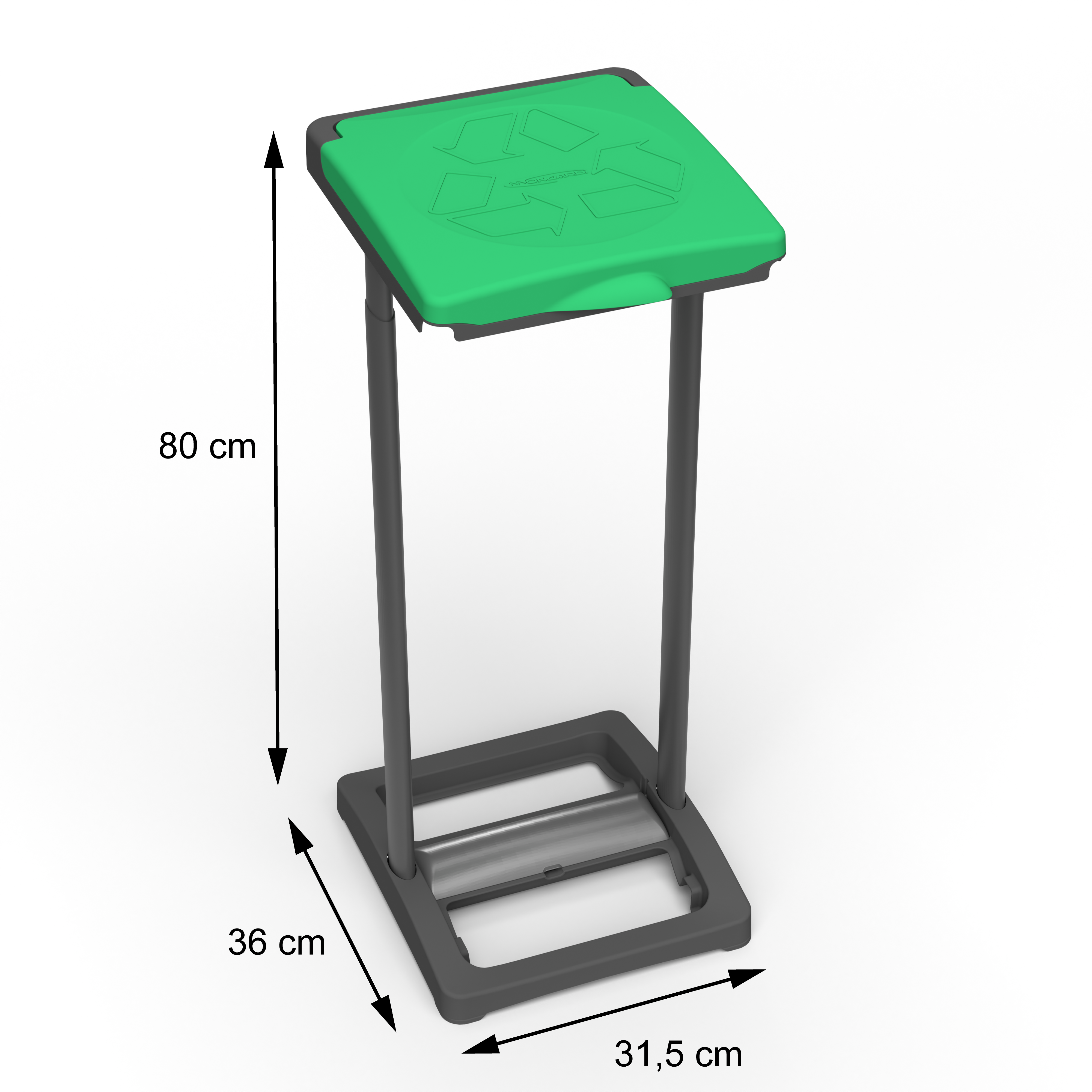 Portasacco-Portarifiuti Mono per raccolta differenziata 31,5x36xH80 cm