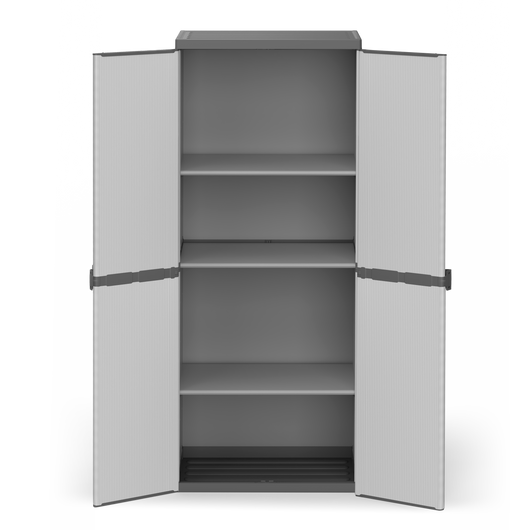 Armadio in resina con ripiani 2 ante, (interno/esterno) 68x40xH165 cm