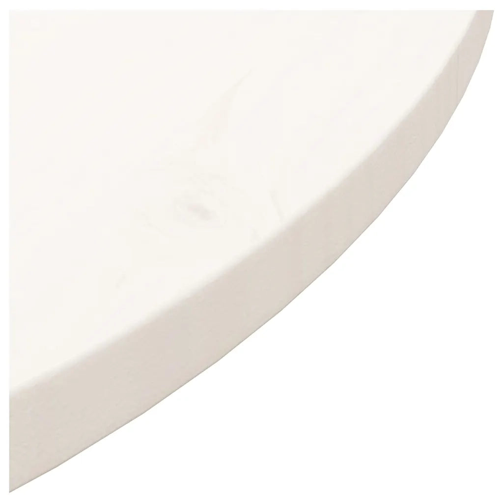 Piano Tavolo Rotondo Bianco Ã˜70x3 cm in Legno Massello di Pino