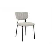 Set di 2 sedie NORAYA – Tessuto grigio chiaro – Gambe in metallo – Design compatto – Eleganza moderna e minimalista