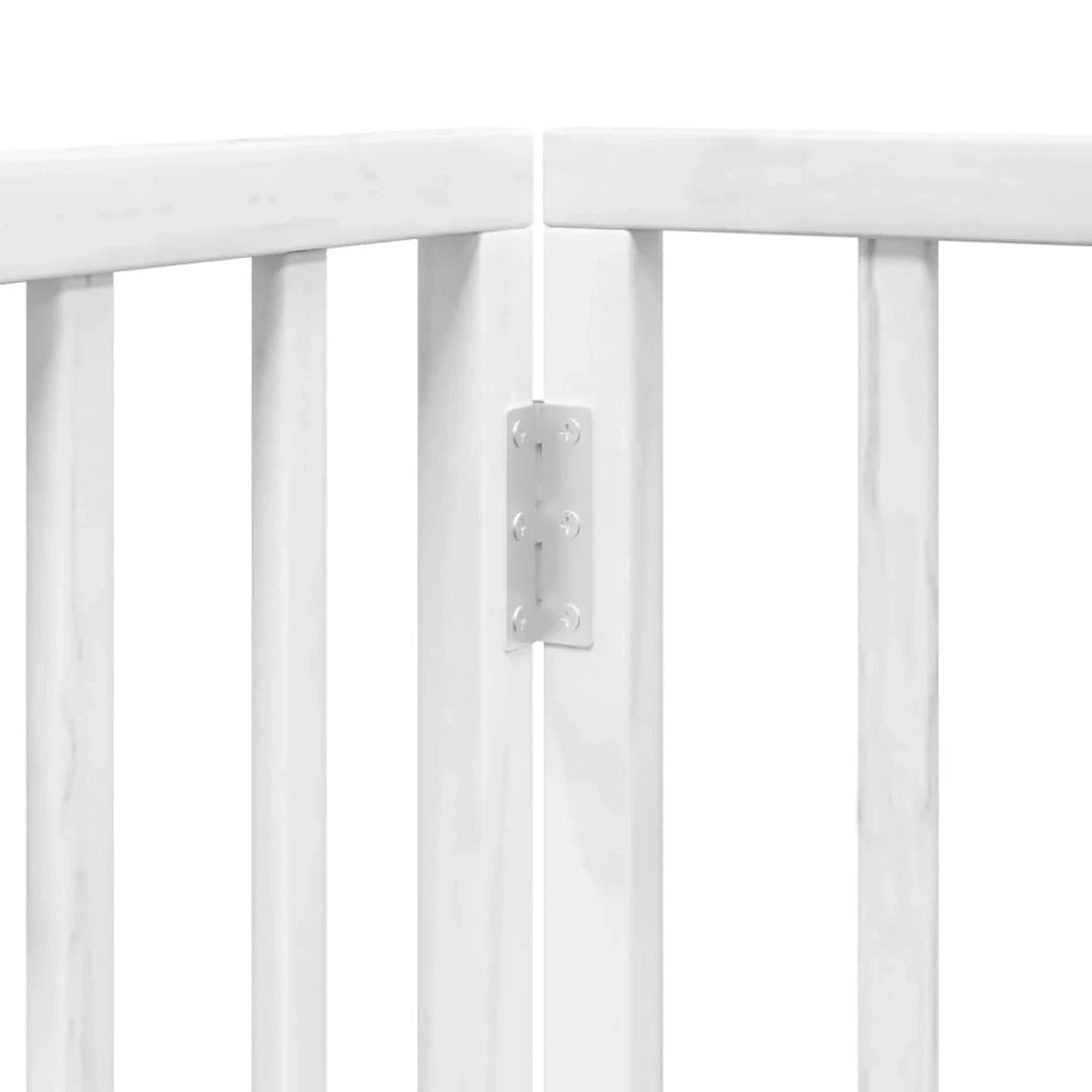 Cancelletto di sicurezza per animali domestici porta pieghevole 6 pannelli legno di pioppo bianco 02_0023231