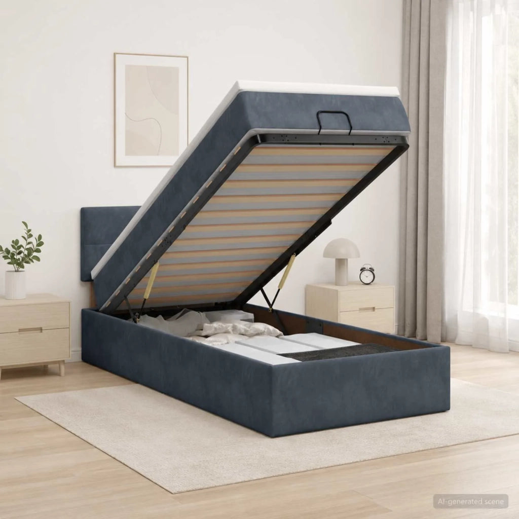 Letto ottomano con materasso Grigio Scuro 80 x 200 cm Velluto 3456520