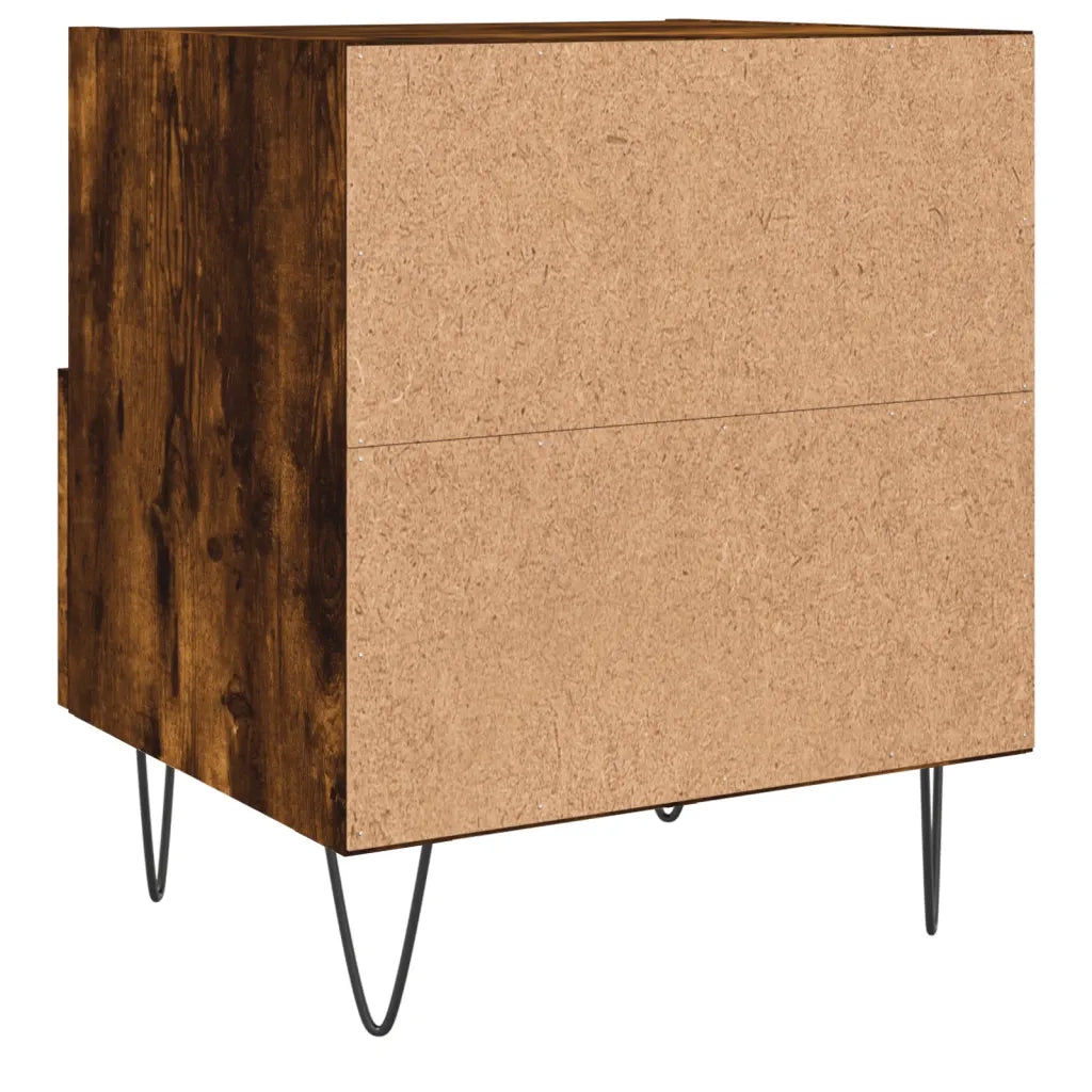 Comodino Rovere Fumo 40x35x47,5 cm in Legno Multistrato 827430