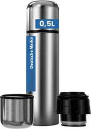Termos doppio strato in acciaio inossidabile con manopola, contenitore isolato 500 ml, 750 ml o 1000 ml – Termos contenitore isolato che mantiene caldo per 12 ore (500 ml)