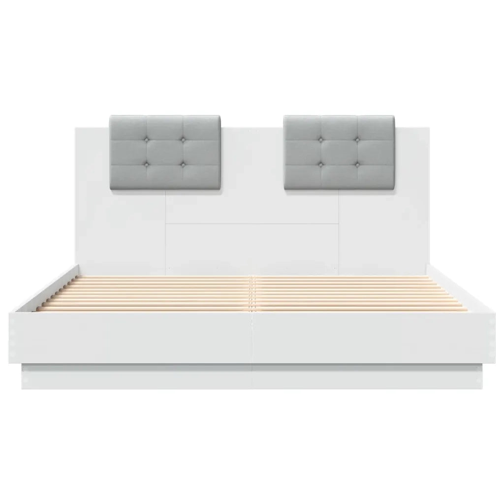 Giroletto con Testiera e LED Bianco 140x200 cm 3210010