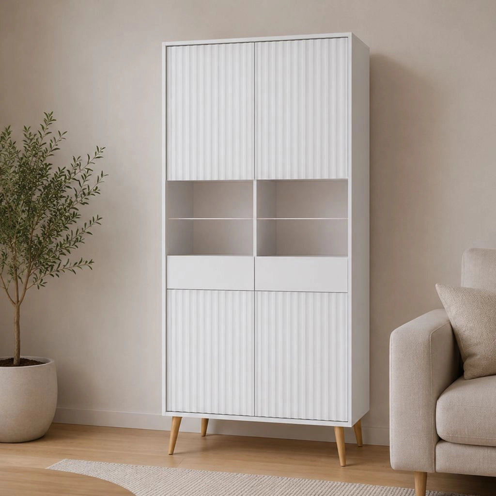 Mobile Espositore Lenega, Vetrina 6 Ripiani, 91x40x193h cm Bianco