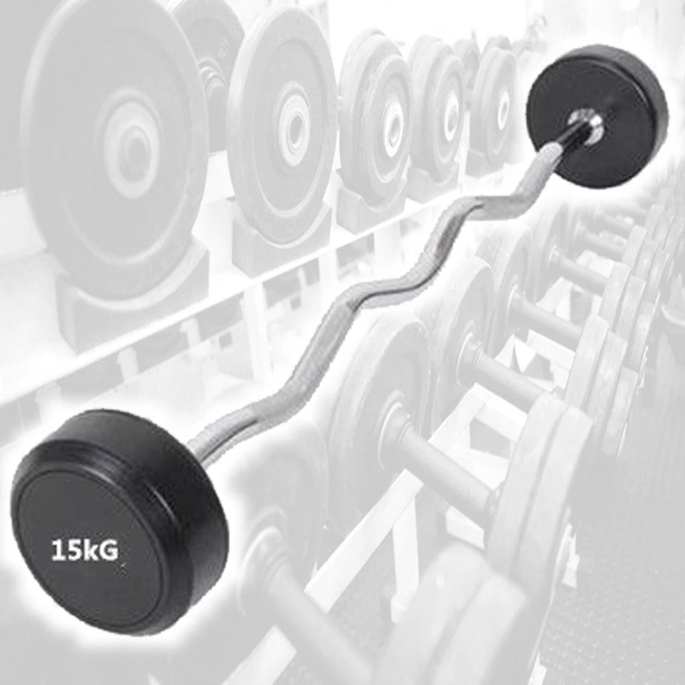 Trade Shop - Manubri Bilanciere Curl Curvo Ondulato Precaricato Da 30 Kg 15+15 Kg Bodysolid -