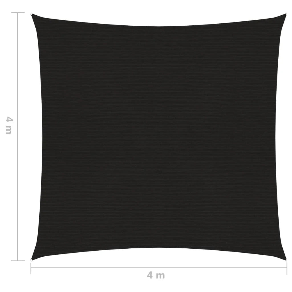 Vela ombreggiante 160 g/m² nera 4 x 4 m HDPE 02_0009210