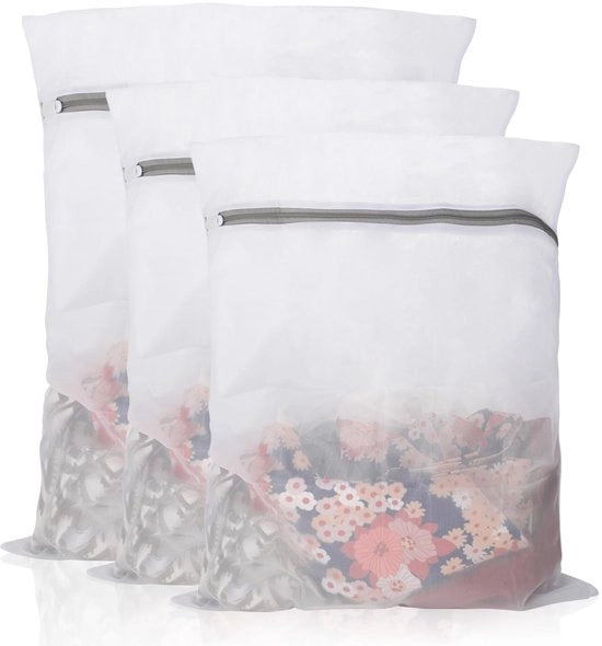 Set di reti per asciugatrice 3 pezzi - rete per asciugatrice con cerniera - adatta per intimo, reggiseni, calze e capi per bambini (grigio)