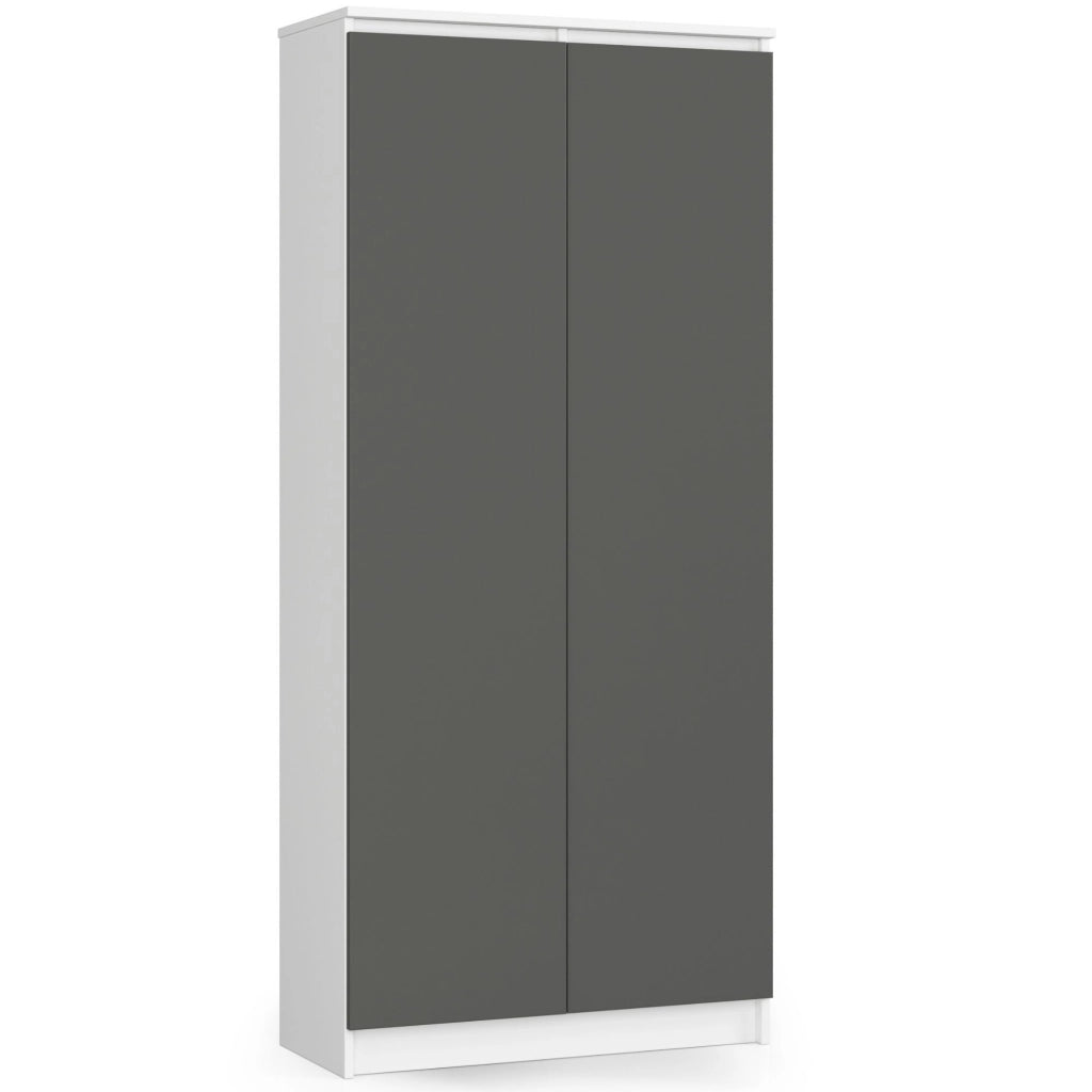 Armadio da ufficio AKORD R80 Bianca 80 cm 2 ante inserto frontale Grigio Grafite 80x35x180 cm