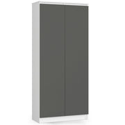 Armadio da ufficio AKORD R80 Bianca 80 cm 2 ante inserto frontale Grigio Grafite 80x35x180 cm