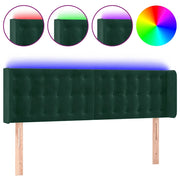 Testiera | Testata a LED Verde Scuro 147x16x78/88 cm in Velluto