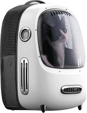 Zak per Animali da Compagnia, Ventilatore Integrato e Lampada LED, Buona Ventilazione, Peso Leggero, Capsula per Animali Portatile, Borsa per Gatti, Batterie Non Incluso (Bianco)