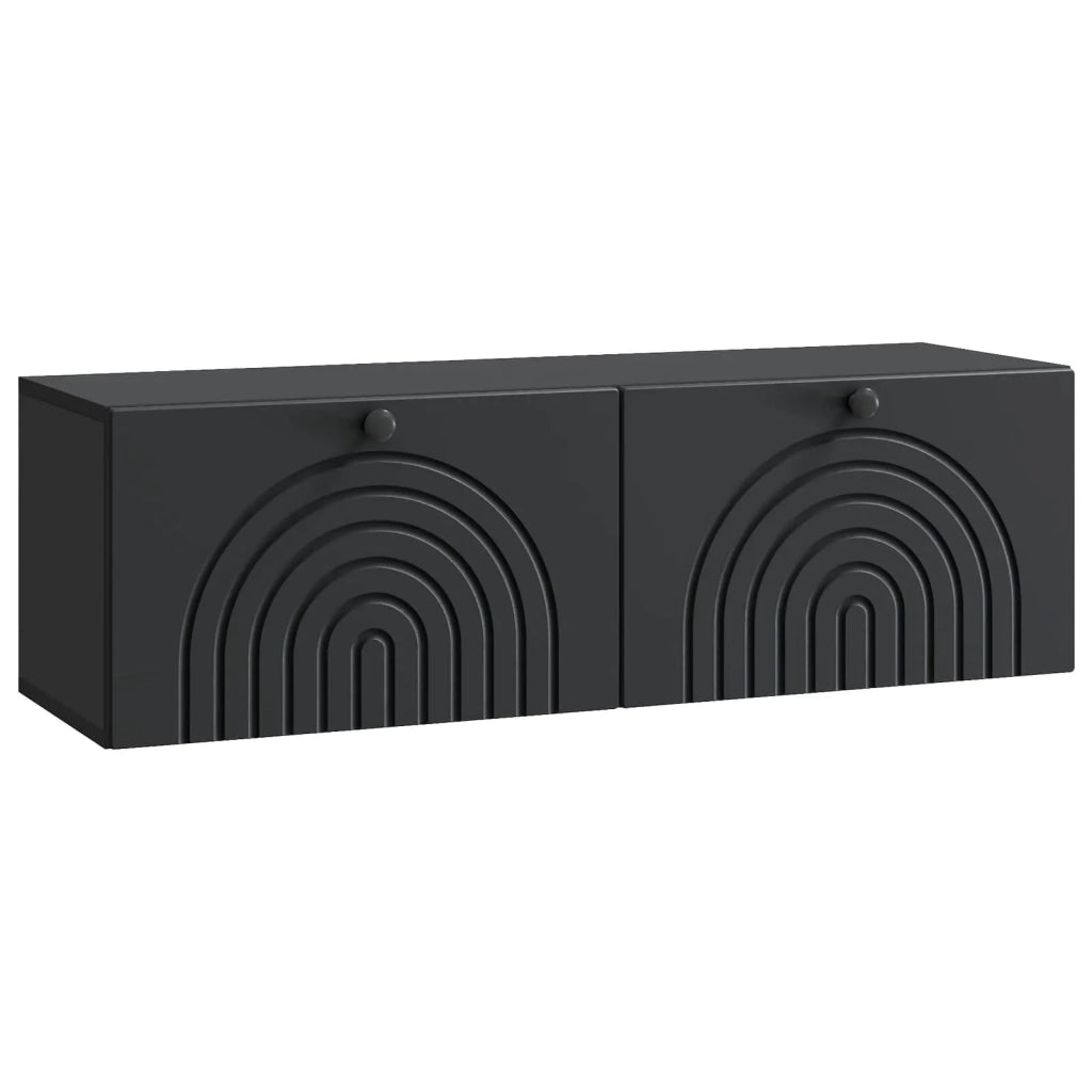 Mobile Porta TV da Muro-Credenza per TV sospesa Montaggio a parete Nero 98 x 31 x 30 cm 230617