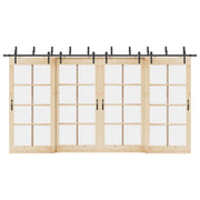 Kit di Binari per Porte Scorrevoli 427 cm Acciaio Nero 3295740