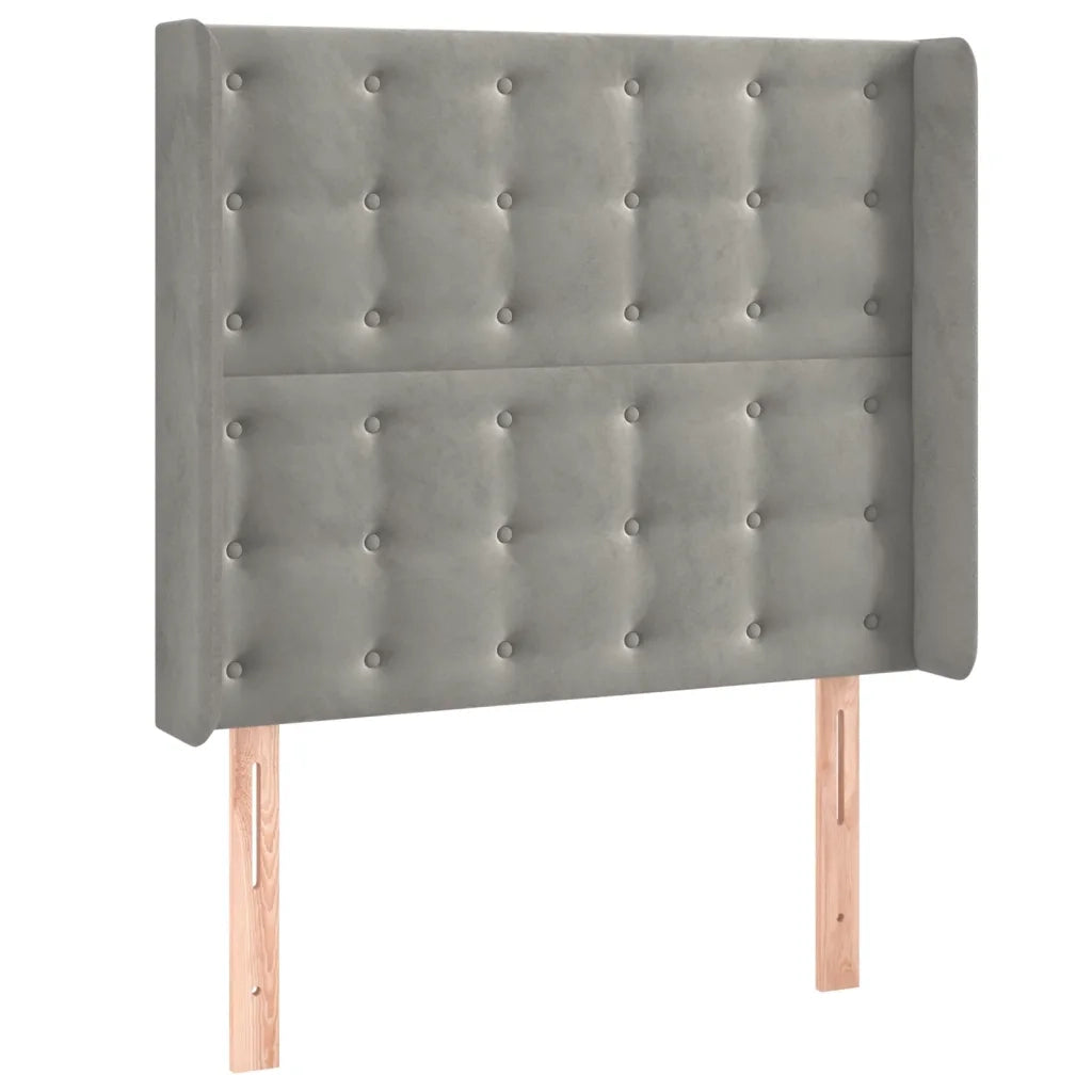 Testiera | Testata a LED Grigio Chiaro 83x16x118/128 cm in Velluto