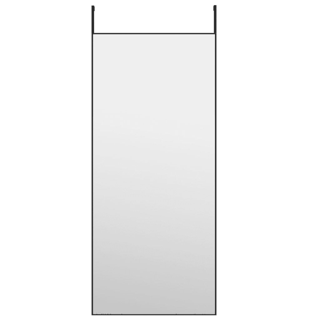 Specchio da Porta Nero 40x100 cm in Vetro e Alluminio 327408