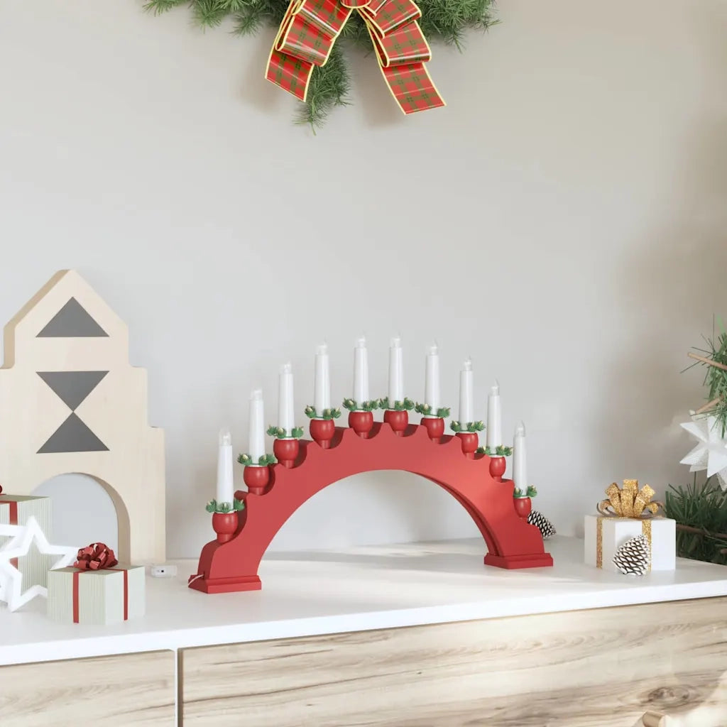 Arco di Candele di Natale con 10 Candele LED-Decorazioni natalizie Rosso