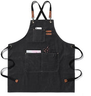 Apron da Cucina con Strappi Regolabili e 3 Tasche - Dimensioni 75x68cm - Nero