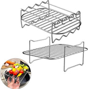 Set di accessori per Airfryer 2 pezzi - Accessori per Airfryer - Accessorio per Airfryer con mandorla doppia - Griglia per alte temperature - Cucina multifunzione - Airfryer