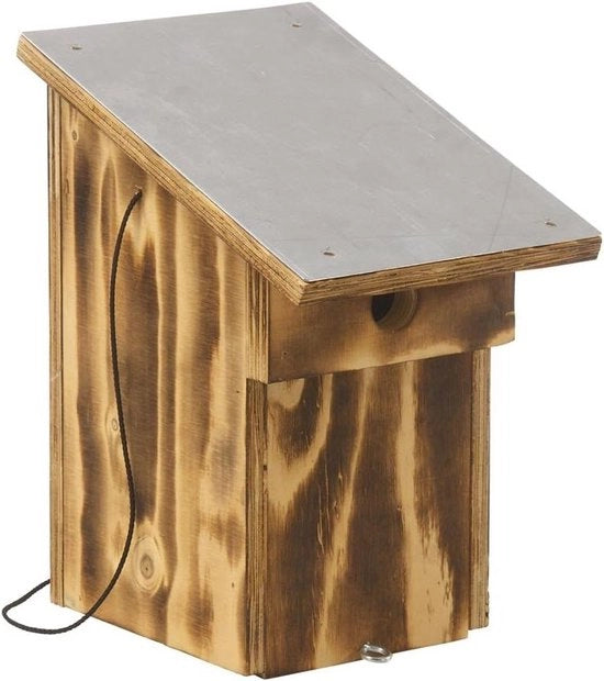 Nido per uccelli selvatici con tetto in alluminio 28 mm foro di volo ca. 285 x 145 x 185 cm legno marrone