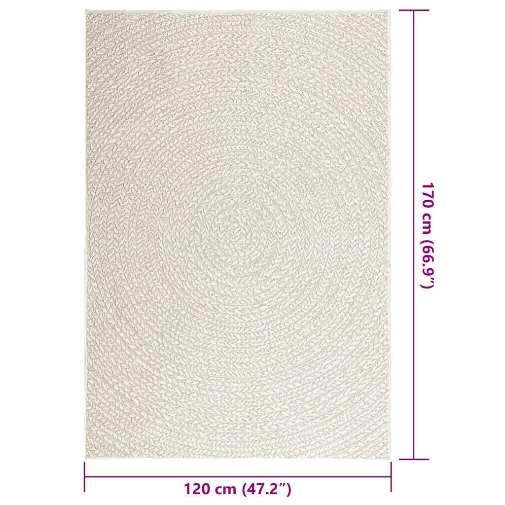 Tappeto ZIZUR Crema 120x170 cm Aspetto Iuta Interni ed Esterni 4010377