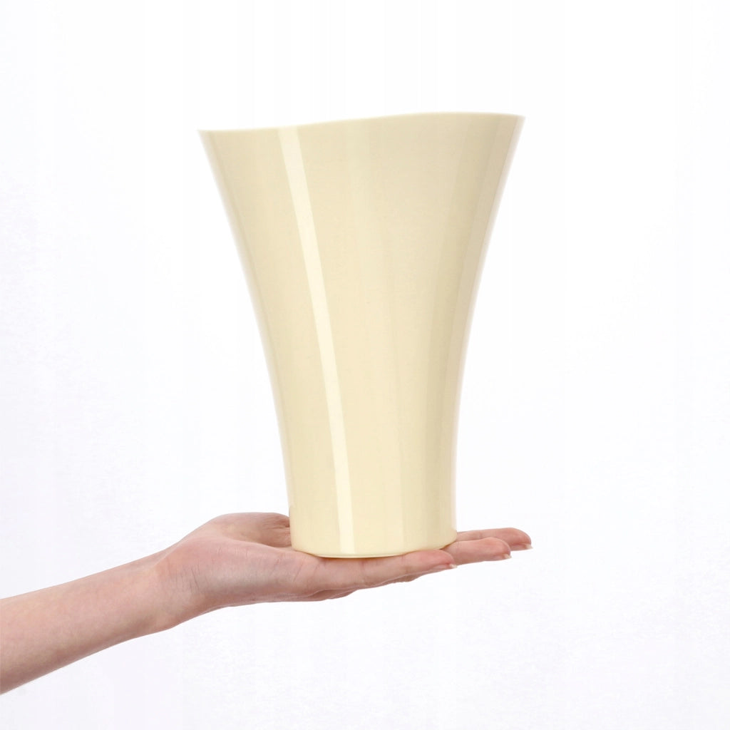 Copertura per vaso da fiori KADAX, supporto per piante in plastica color crema, 16,5 cm