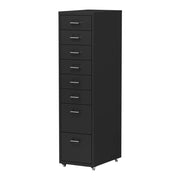Mobiletto per ufficio mobile contenitore su ruote con 8 cassetti 109 x 28 x 41 cm nero 03_0009114