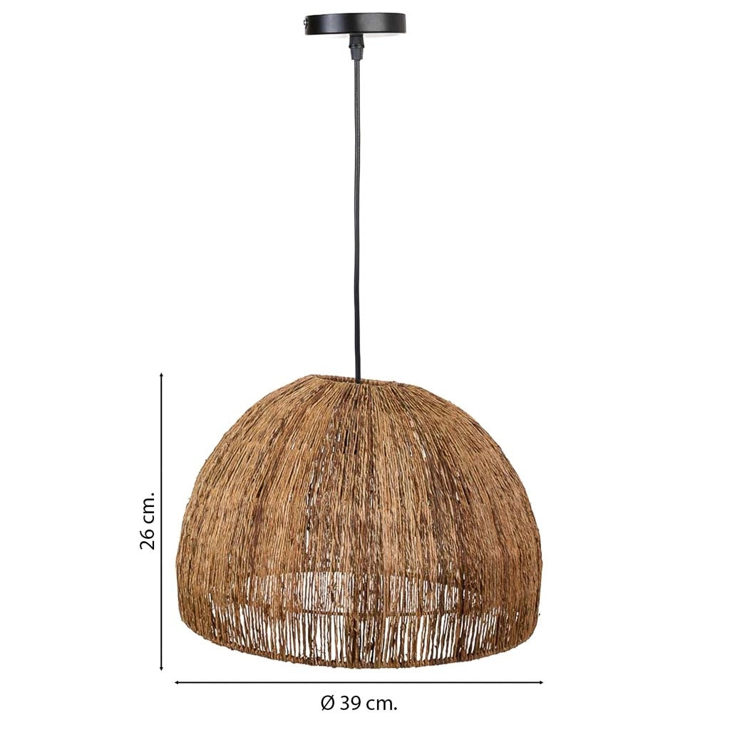 Plafoniera in juta marrone 39x39x26h