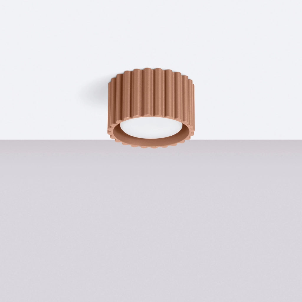Spot soffitto rigato tondo mocca 6cm GX53 10W VISTAO