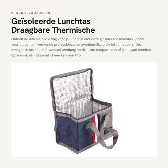 Tas Geïsoleerd per Picnic - Multifunzionale - Conservazione del Calore/Freddo - Ideale per Studenti/Lavoratori - Rivestimento Ecologo - Tas per Picnic Raffreddante