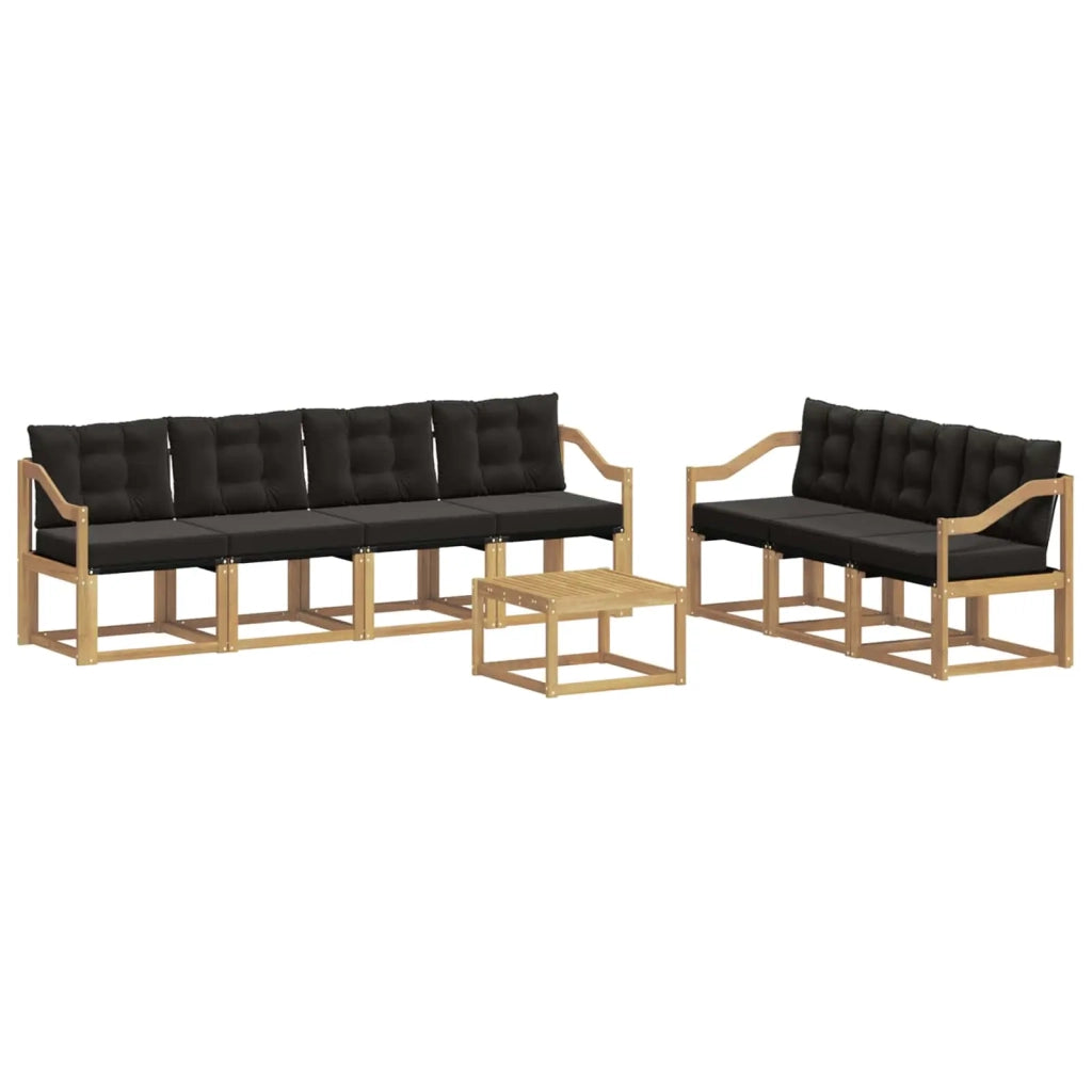 Set di divani da esterno 8 pz Bianco e Nero 3389294