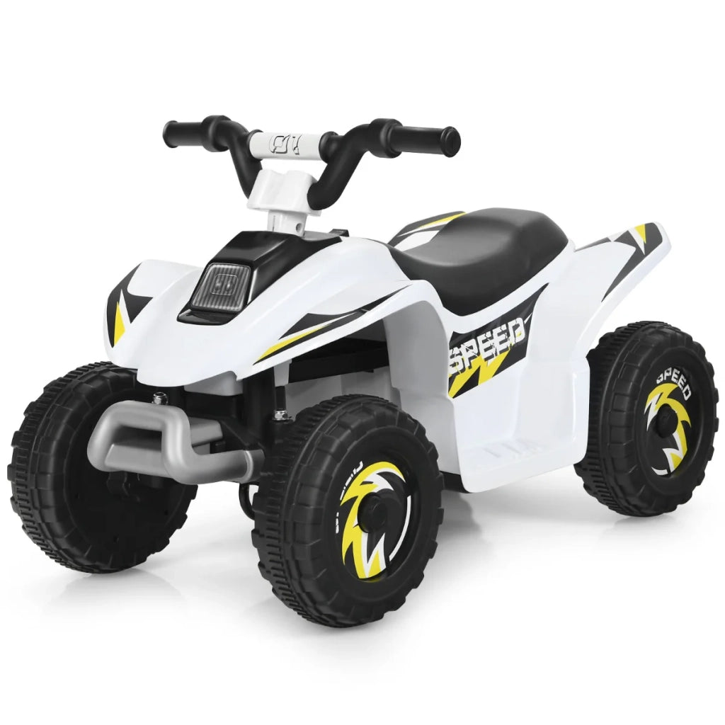 Quad elettrico per bambini 73 x 40 x 44,5 cm marcia avanti/indietro stabile per uso interno ed esterno PP bianco 20_0018391