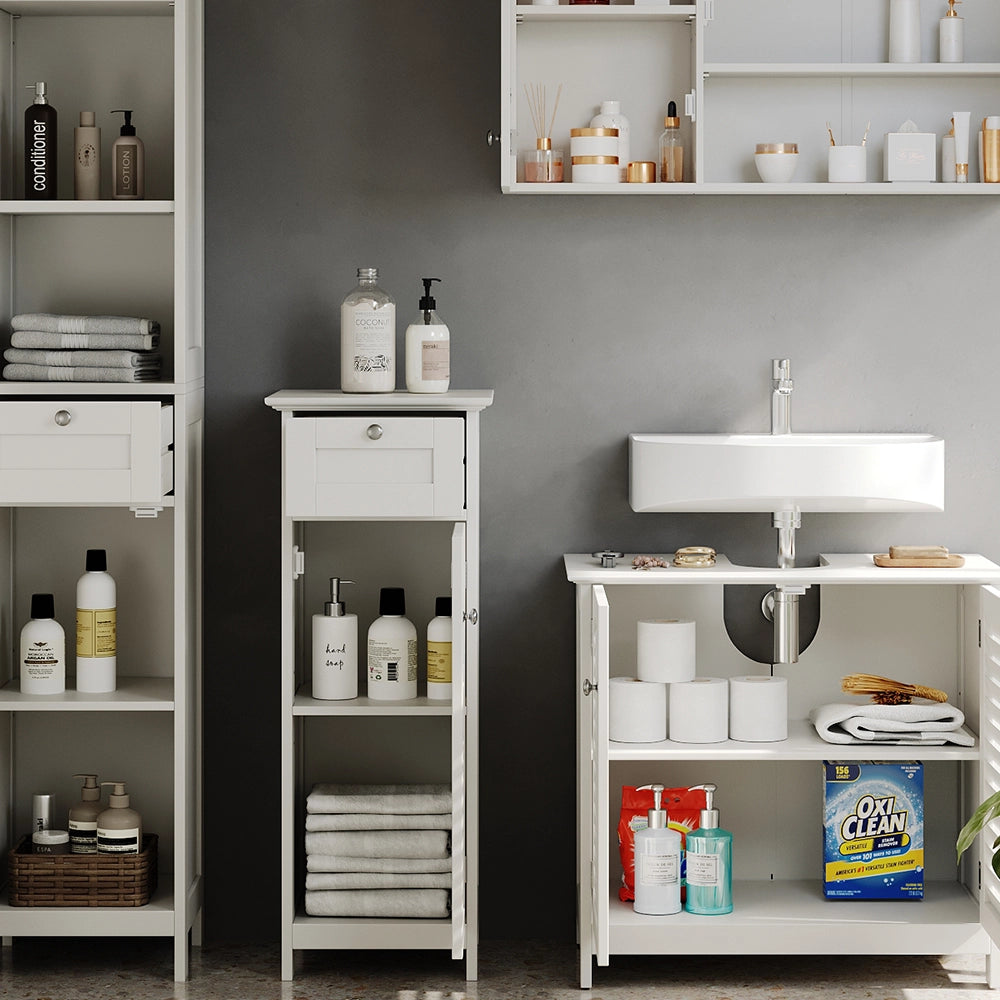 Vicco Set di mobili da bagno Bianco 4 pezzi, opzione 3