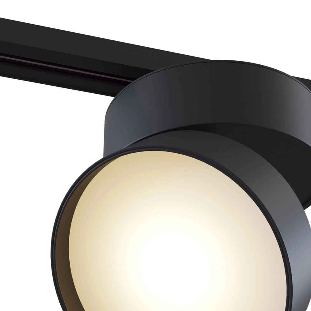 Faretto Per Binario Tondo Onda In Metallo 18W Nero 1 Luce Naturale