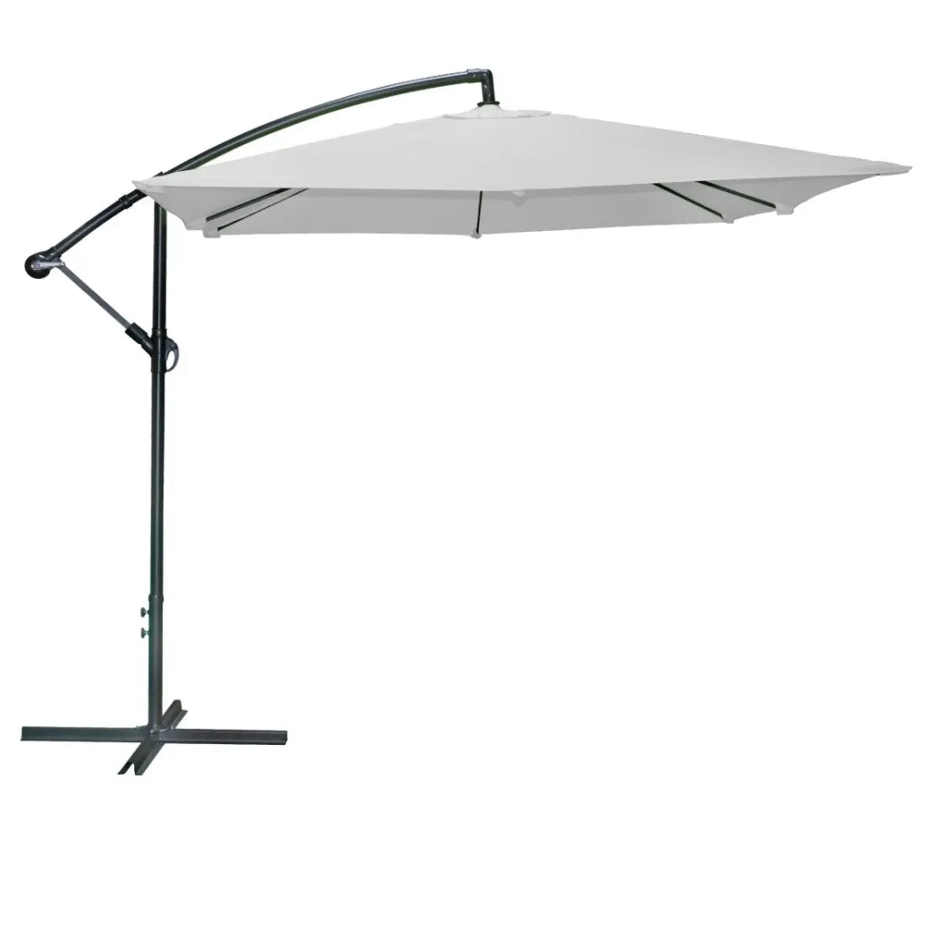 Ombrellone a sbalzo quadrato grigio chiaro 250x250x250 cm - Tessuto in poliestere 180 g/m² idrorepellente