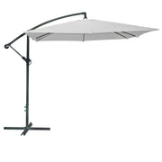 Ombrellone a sbalzo quadrato grigio chiaro 250x250x250 cm - Tessuto in poliestere 180 g/m² idrorepellente