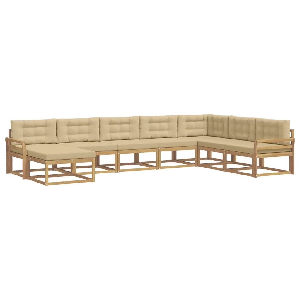 Set di divani da esterno 8 pcs Bianco e Beige