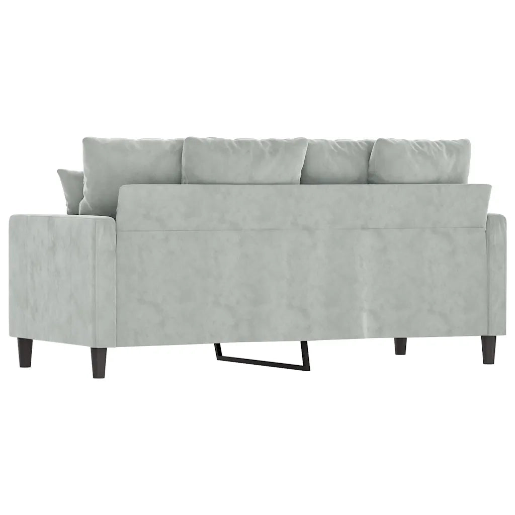 Divano | Divano da soggiorno | Sofa a 2 Posti Grigio Chiaro 140 cm in Velluto