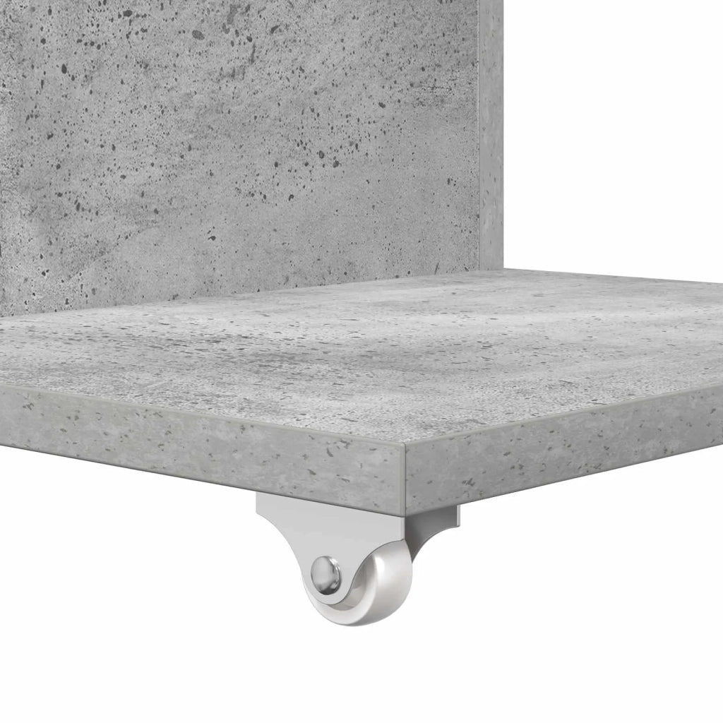 Tavolo laterale con ruota Grigio cemento 40 x 35 x 60 cm 8000375